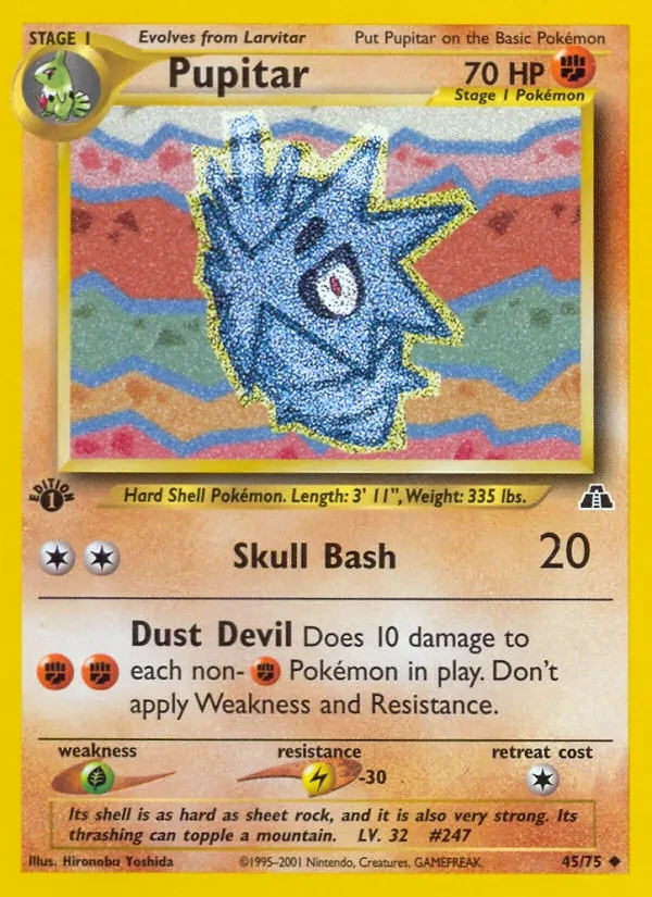 Pupitar 45/75 Neo Discovery Pokémon card
