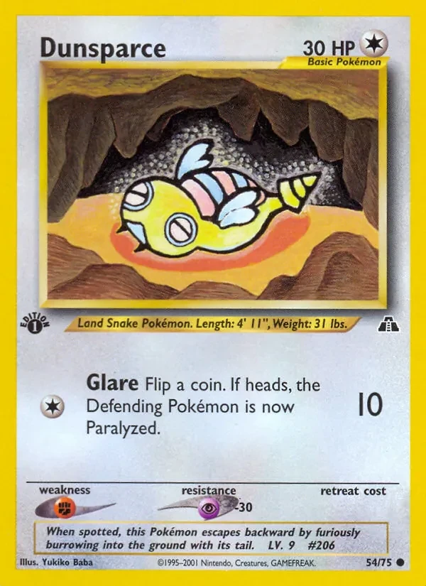 Dunsparce 54/75 Neo Discovery Pokémon Karte