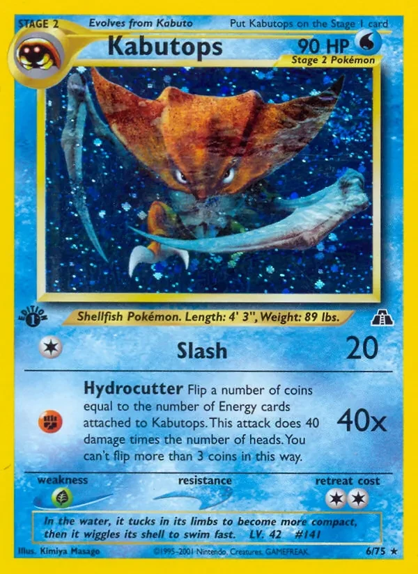 Kabutops 6/75 Neo Discovery Pokémon card