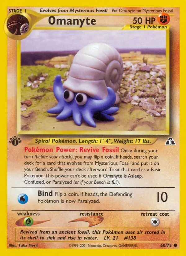 Omanyte 60/75 Neo Discovery Pokémon card