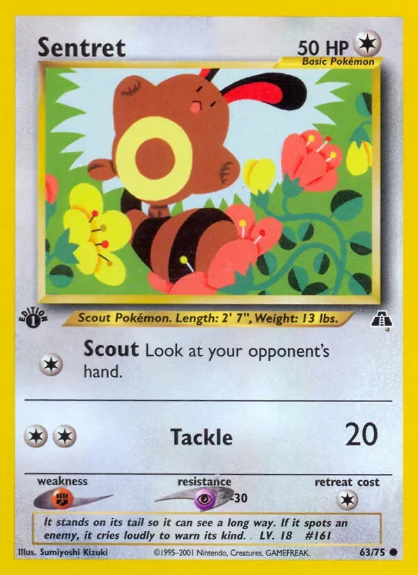 Sentret 63/75 Neo Discovery Pokémon card