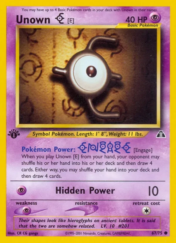 Unown [E] 67/75 Neo Discovery Pokémon Karte