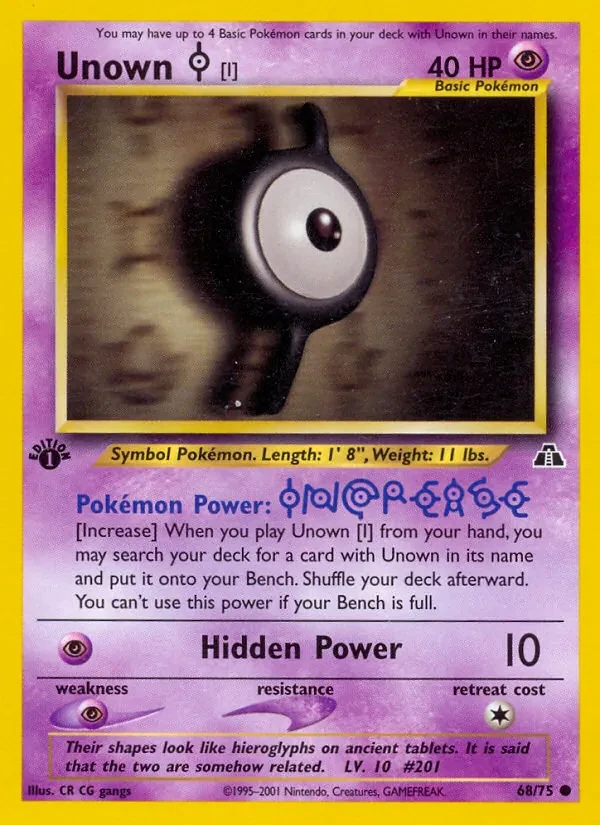 Unown [I] 68/75 Neo Discovery Pokémon card