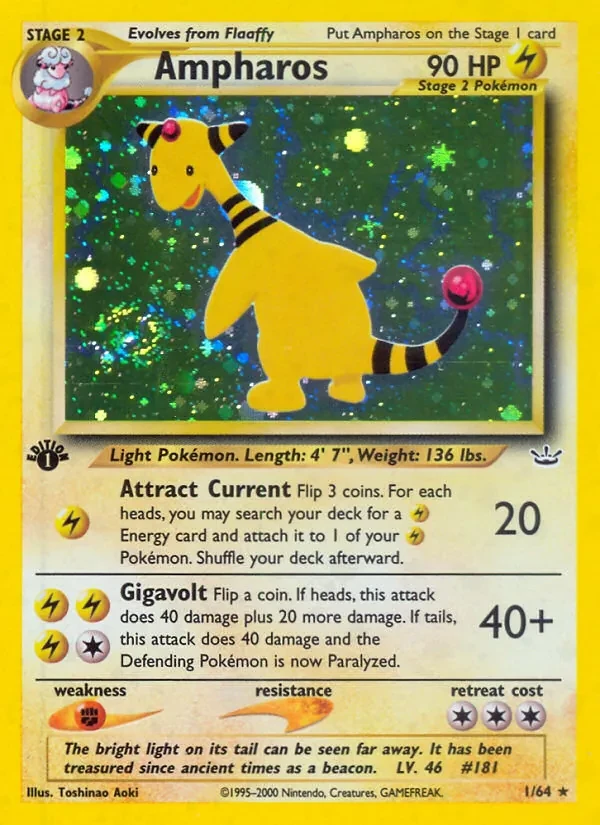 Ampharos 1/64 Neo Revelation Pokémon card