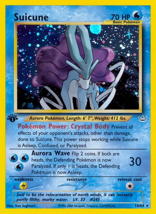 Suicune 14/64 Neo Revelation Pokémon Karte