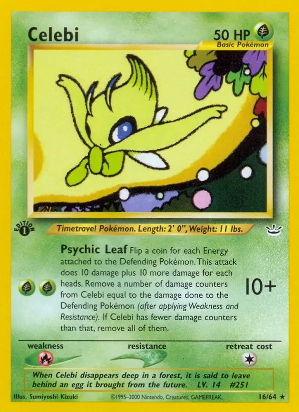Celebi 16/64 Neo Revelation Pokémon card