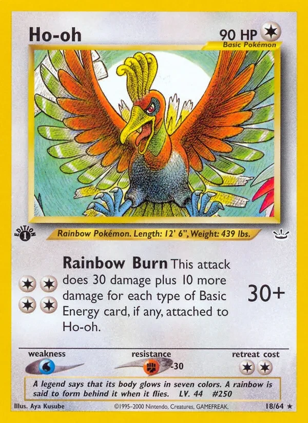 Ho-oh 18/64 Neo Revelation Pokémon card