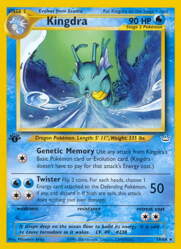 Kingdra 19/64 Neo Revelation Pokémon card