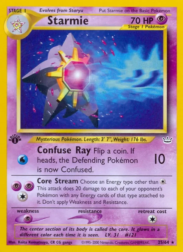 Starmie 25/64 Neo Revelation Pokémon card