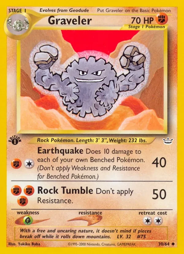Graveler 30/64 Neo Revelation Pokémon card