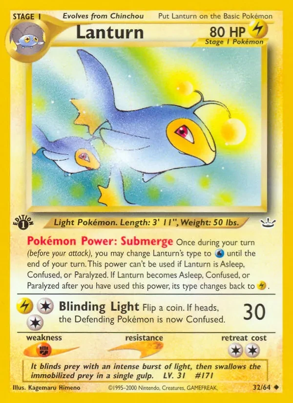 Lanturn 32/64 Neo Revelation Pokémon Karte