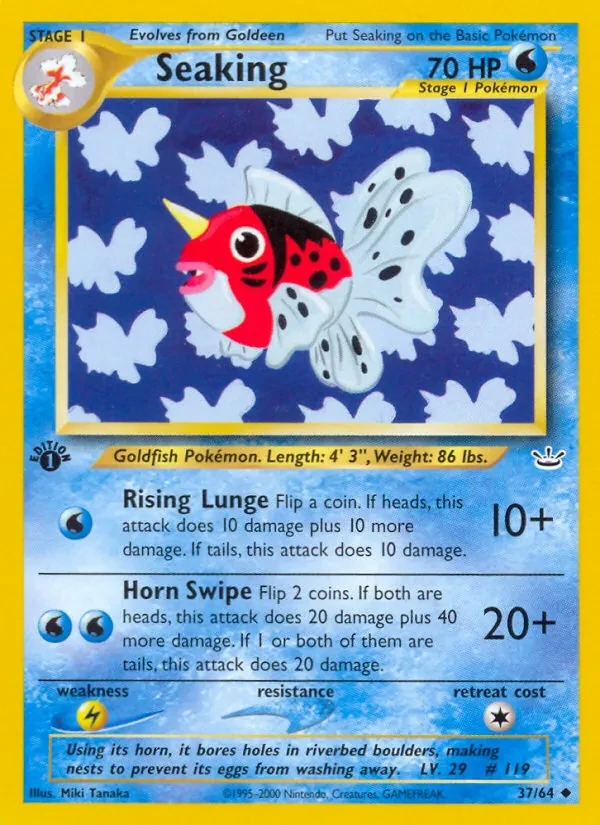 Seaking 37/64 Neo Revelation Pokémon card