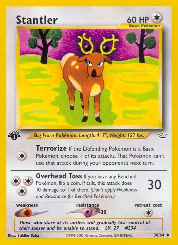 Stantler 38/64 Neo Revelation Pokémon card