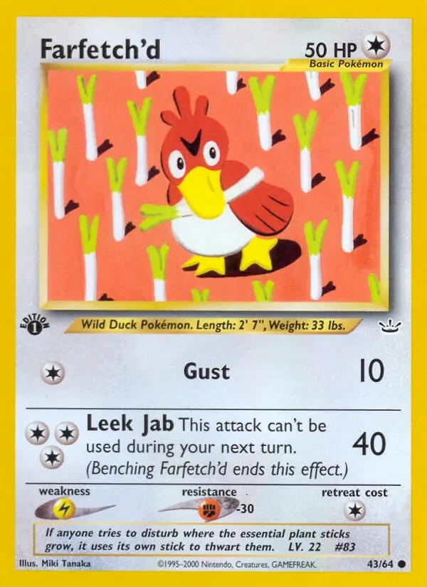 Farfetch'd 43/64 Neo Revelation Pokémon card