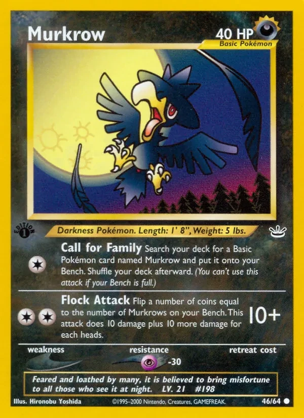 Murkrow 46/64 Neo Revelation Pokémon card