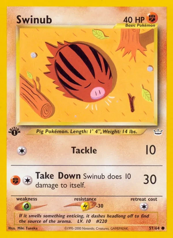 Swinub 57/64 Neo Revelation Pokémon card