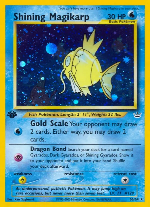 Shining Magikarp 66/64 Neo Revelation Pokémon card