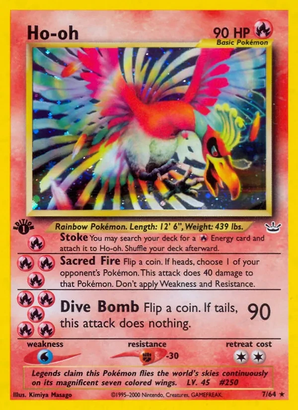 Ho-oh 7/64 Neo Revelation Pokémon card