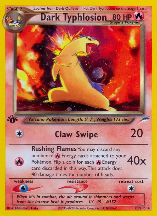 Dark Typhlosion 10/105 Neo Destiny Pokémon card