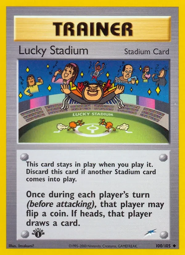 Lucky Stadium 100/105 Neo Destiny Pokémon card
