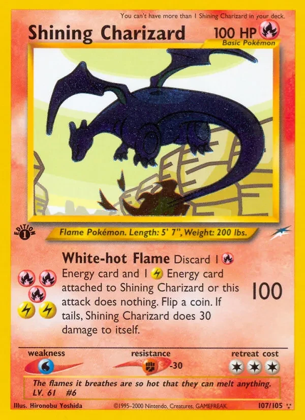 Shining Charizard 107/105 Neo Destiny Pokémon Karte