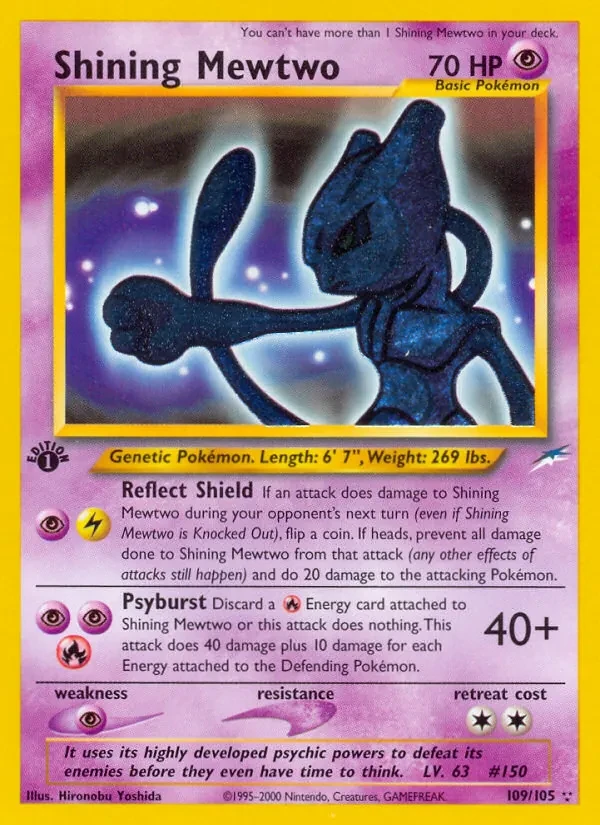Shining Mewtwo 109/105 Neo Destiny Pokémon card