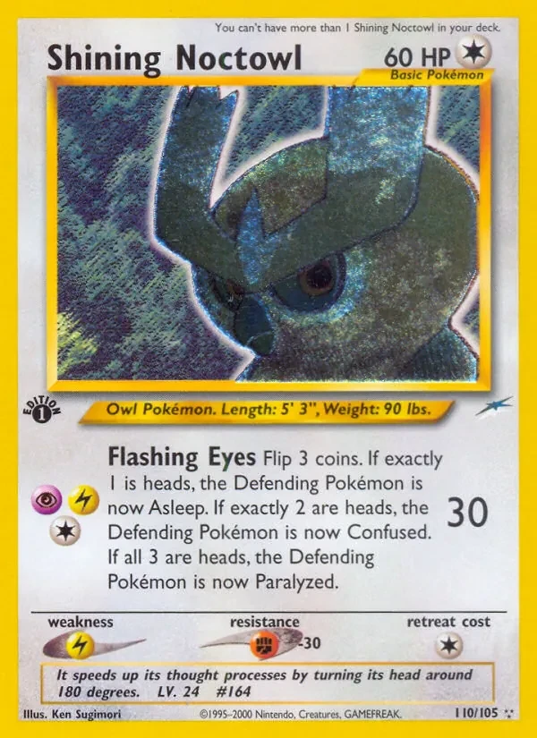 Shining Noctowl 110/105 Neo Destiny Pokémon card