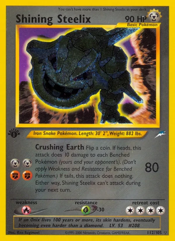 Shining Steelix 112/105 Neo Destiny Pokémon card