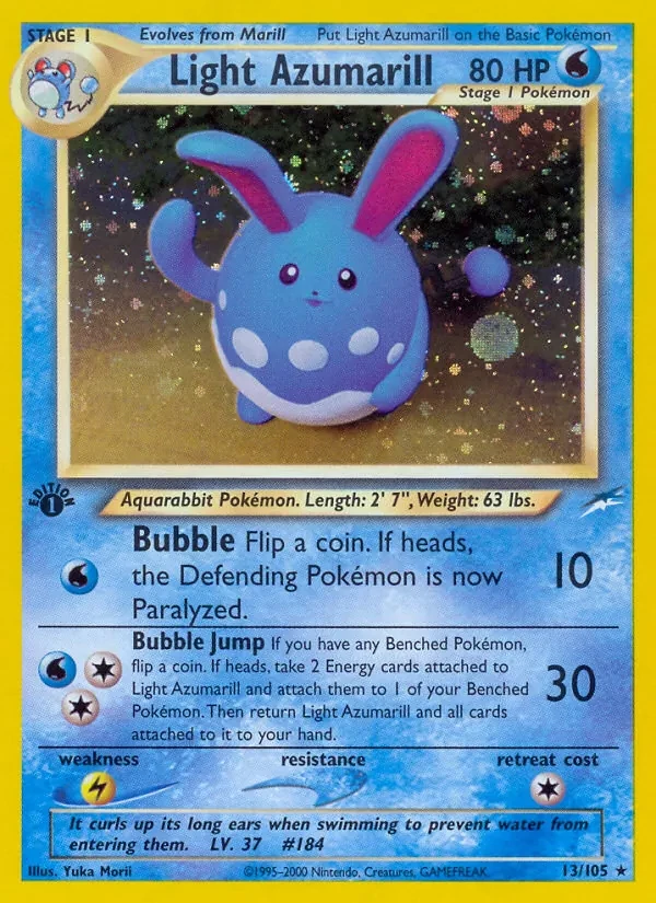 Light Azumarill 13/105 Neo Destiny Pokémon card
