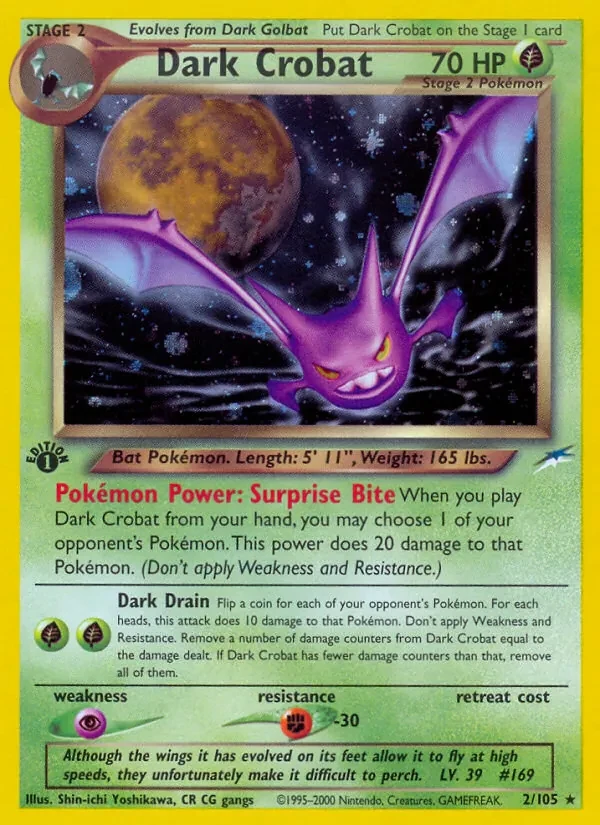 Dark Crobat 2/105 Neo Destiny Pokémon card