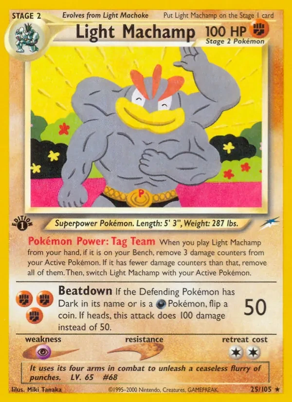 Light Machamp 25/105 Neo Destiny Pokémon card