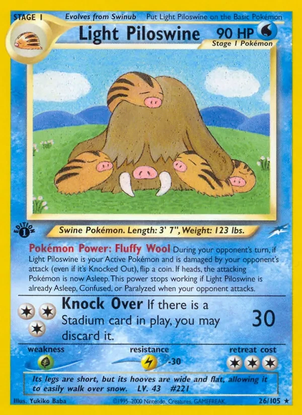 Light Piloswine 26/105 Neo Destiny Pokémon card