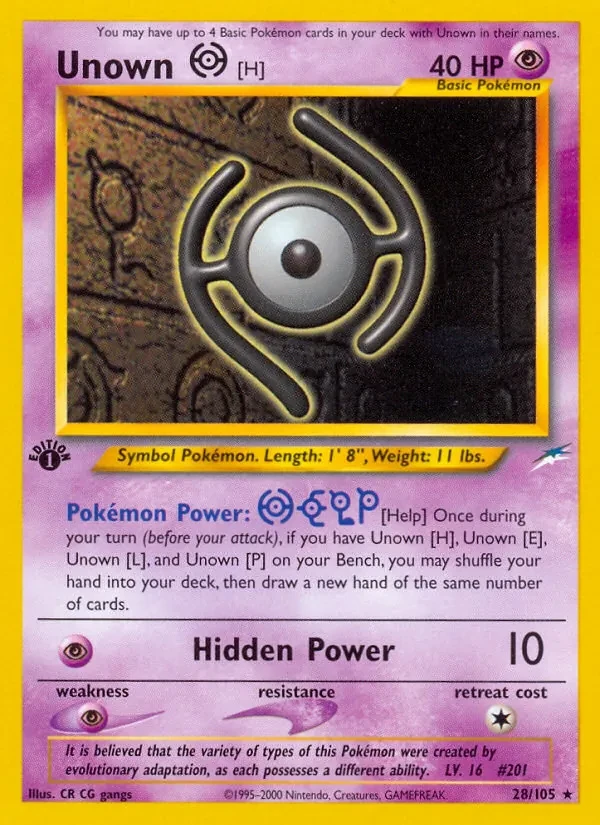 Unown [H] 28/105 Neo Destiny Pokémon Karte