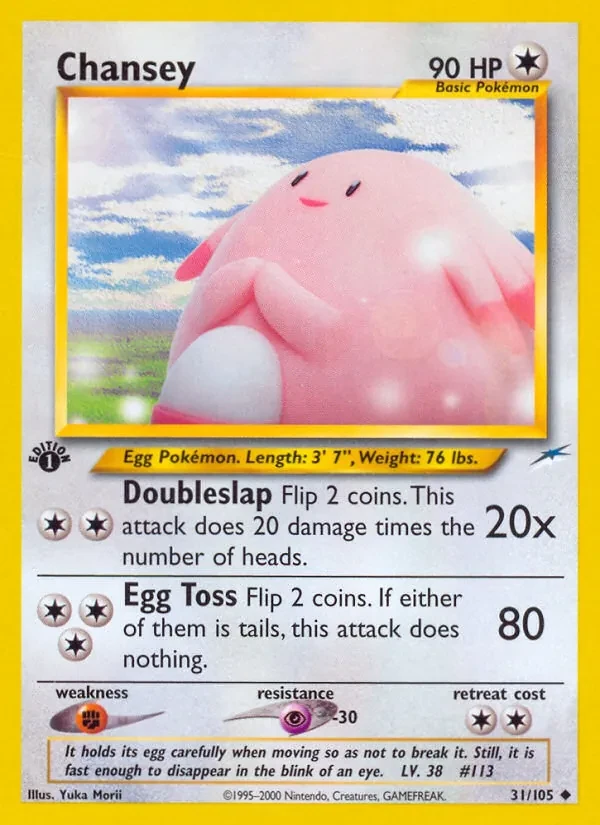 Chansey 31/105 Neo Destiny Pokémon card
