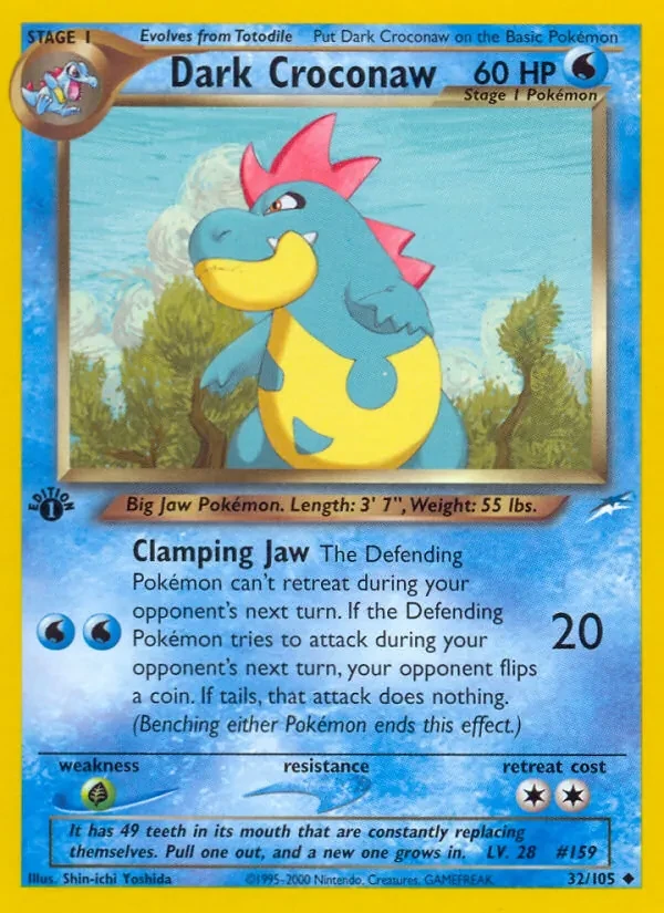 Dark Croconaw 32/105 Neo Destiny Pokémon Karte
