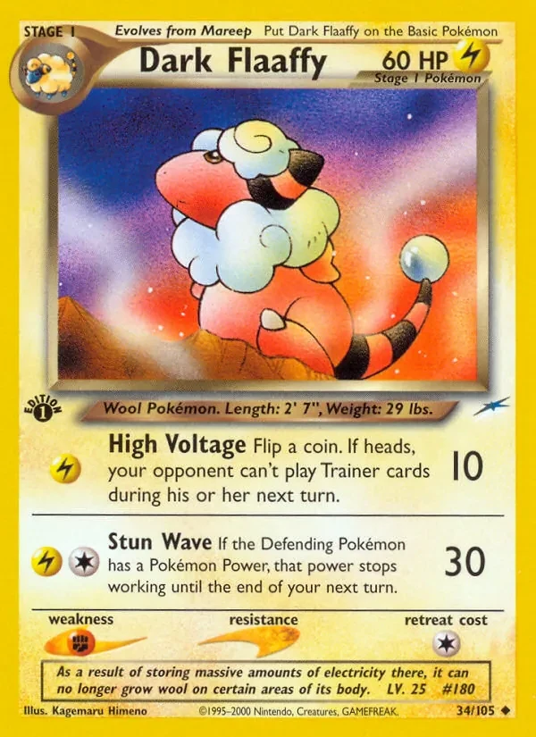 Dark Flaaffy 34/105 Neo Destiny Pokémon card