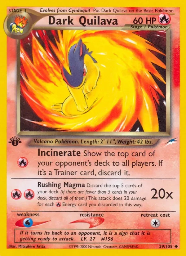 Dark Quilava 39/105 Neo Destiny Pokémon card