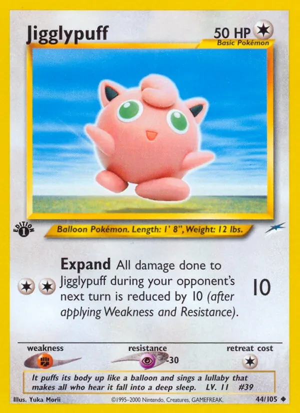 Jigglypuff 44/105 Neo Destiny Pokémon card
