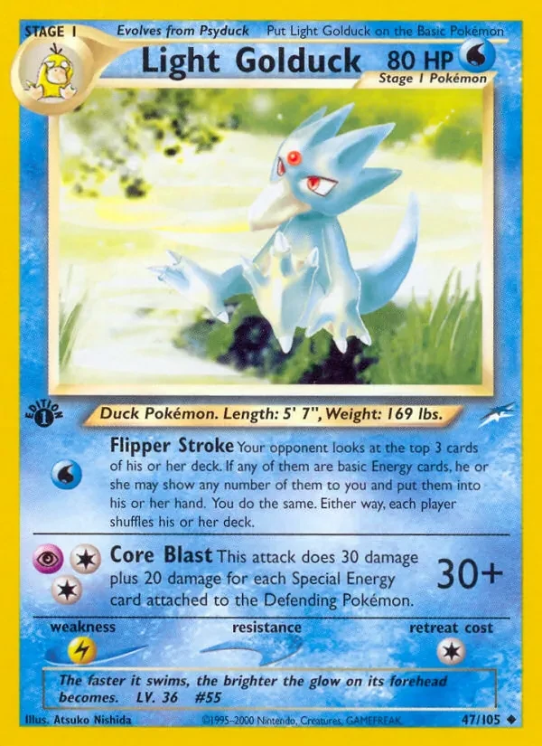 Light Golduck 47/105 Neo Destiny Pokémon card