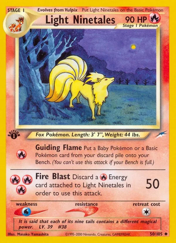 Light Ninetales 50/105 Neo Destiny Pokémon card