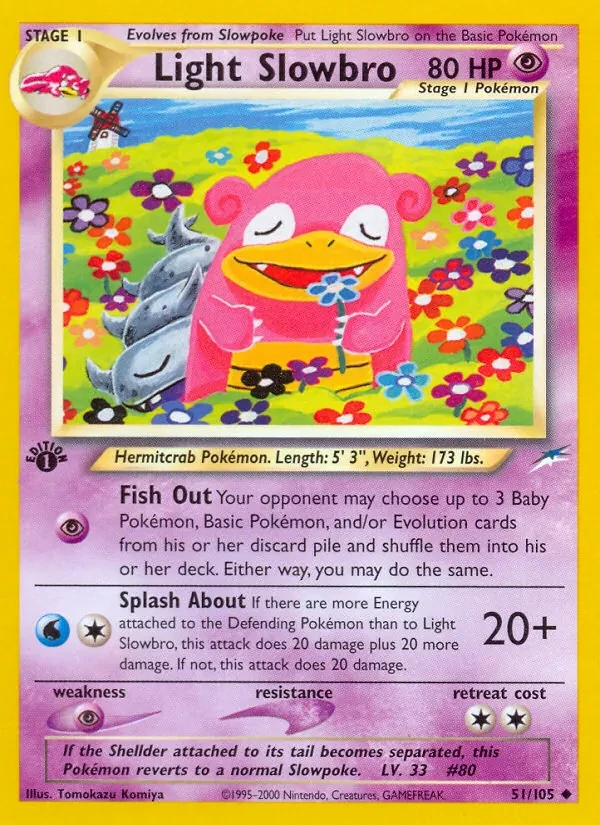 Light Slowbro 51/105 Neo Destiny Pokémon card