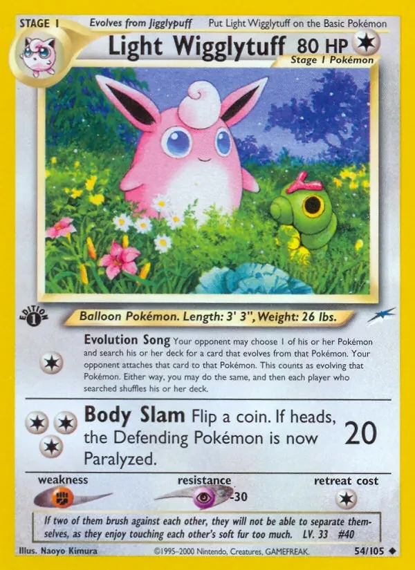Light Wigglytuff 54/105 Neo Destiny Pokémon card
