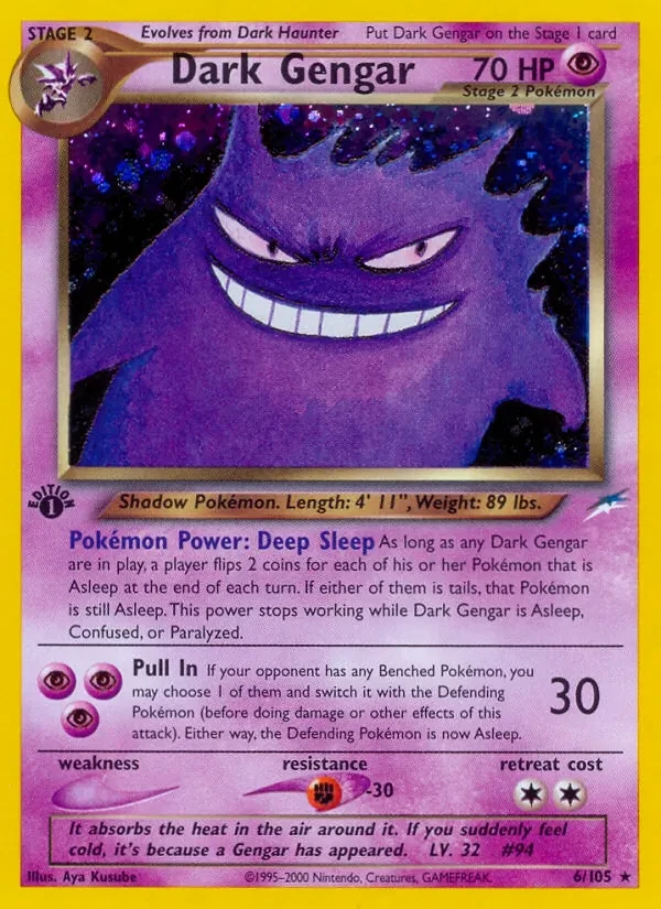 Dark Gengar 6/105 Neo Destiny Pokémon card