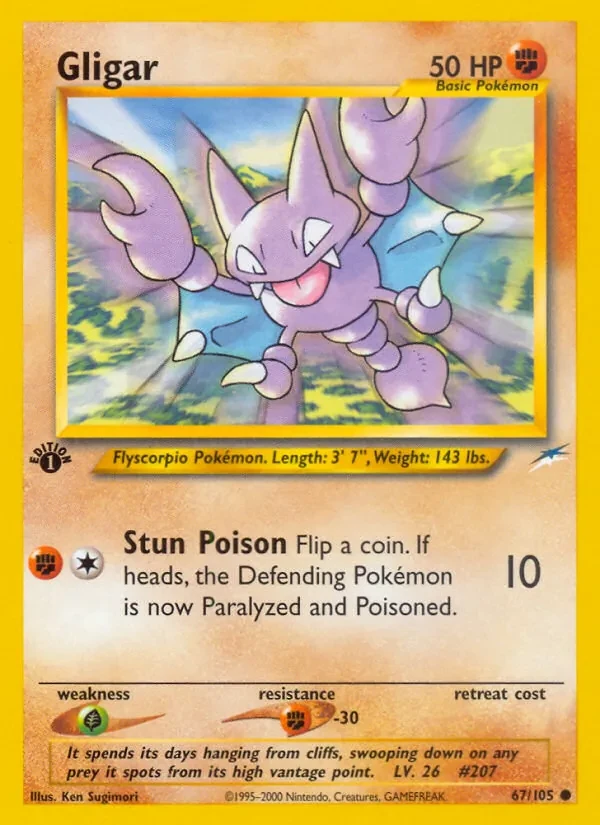 Gligar 67/105 Neo Destiny Pokémon card