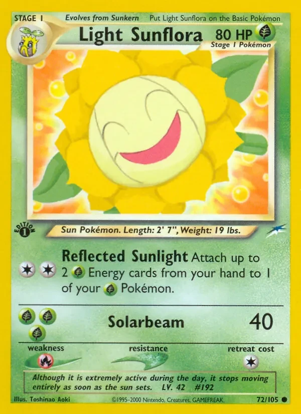 Light Sunflora 72/105 Neo Destiny Pokémon Karte