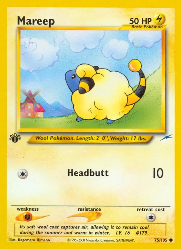 Mareep 75/105 Neo Destiny Pokémon Karte