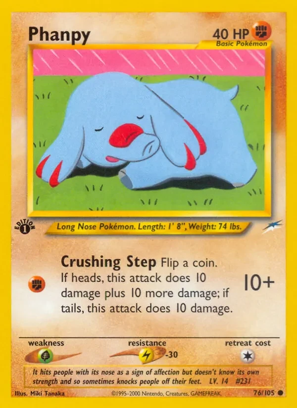 Phanpy 76/105 Neo Destiny Pokémon card