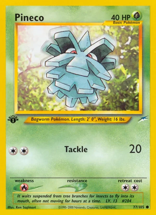 Pineco 77/105 Neo Destiny Pokémon card
