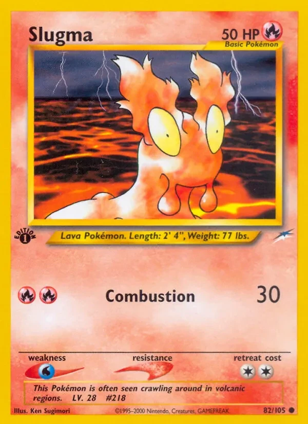 Slugma 82/105 Neo Destiny Pokémon card