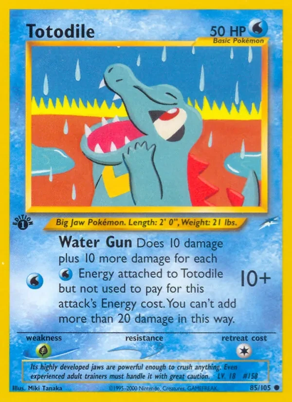 Totodile 85/105 Neo Destiny Pokémon card